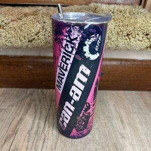 Can-Am Maverick BRP Pink Tumbler with light writing